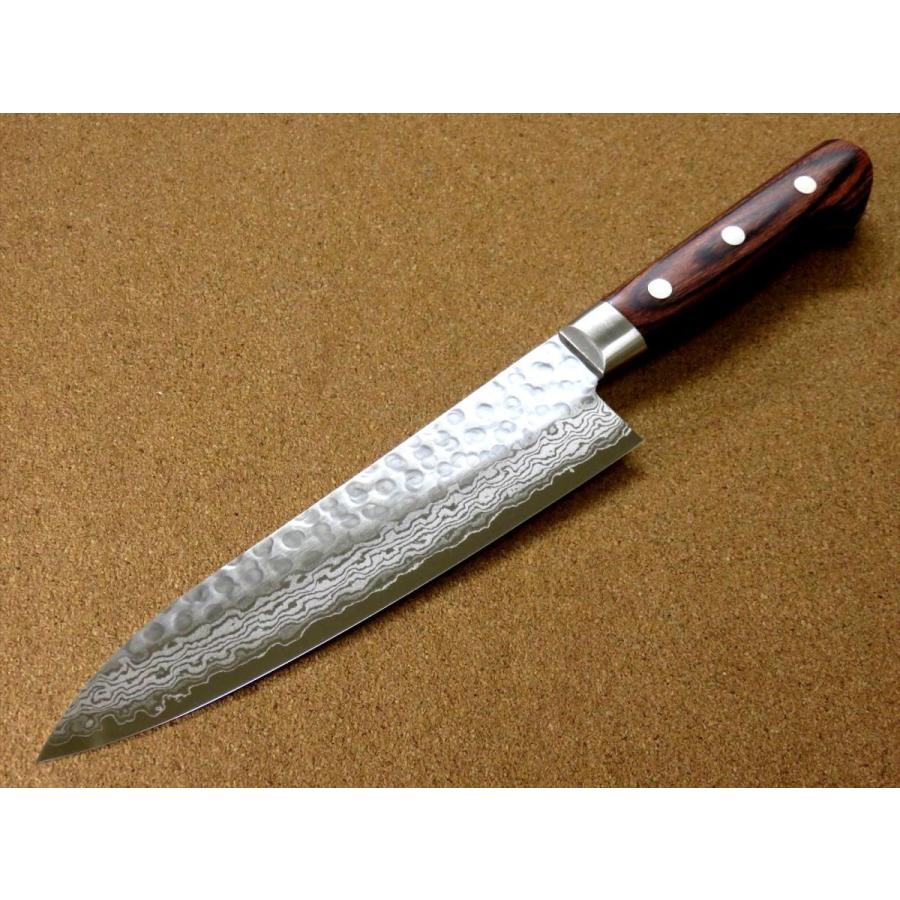 包丁 牛刀 18cm (180mm) 関の刃物 ダマスカス 17層 鎚目鍛造 V金10号