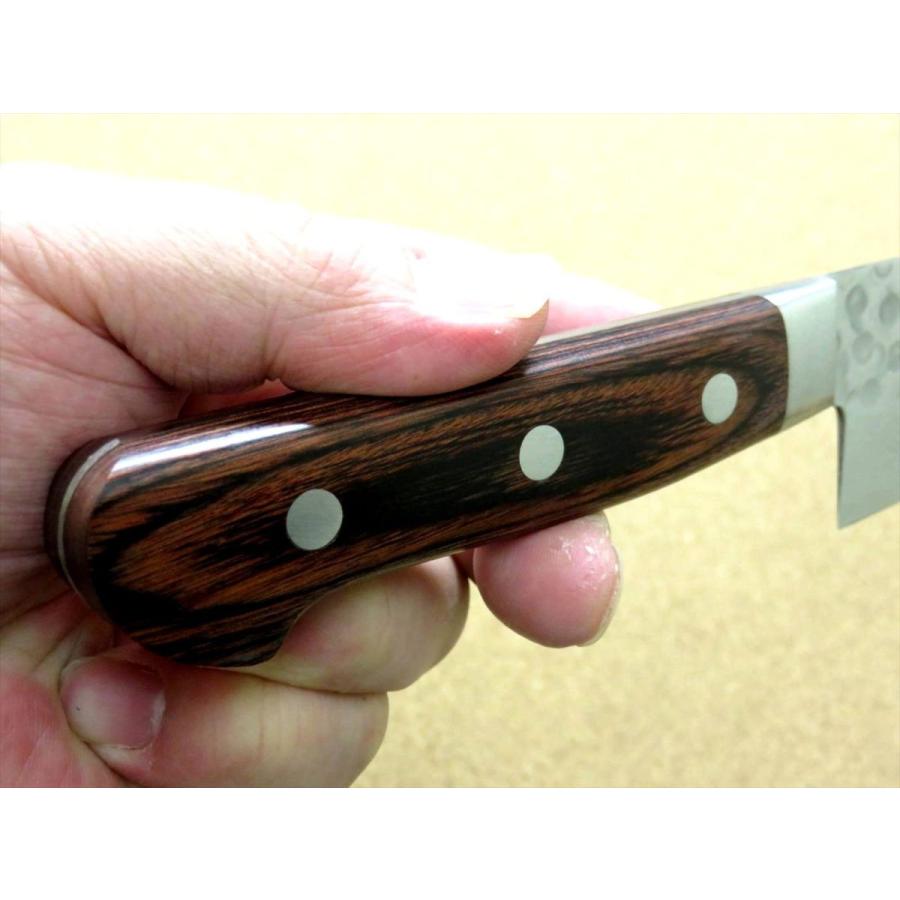 包丁 牛刀 18cm (180mm) 関の刃物 ダマスカス 17層 鎚目鍛造 V金10号