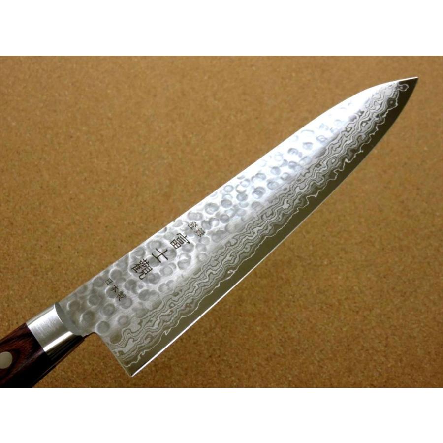 包丁 牛刀 21cm (210mm) 富士觀 関の刃物 ダマスカス 17層 鎚目鍛造 VG 
