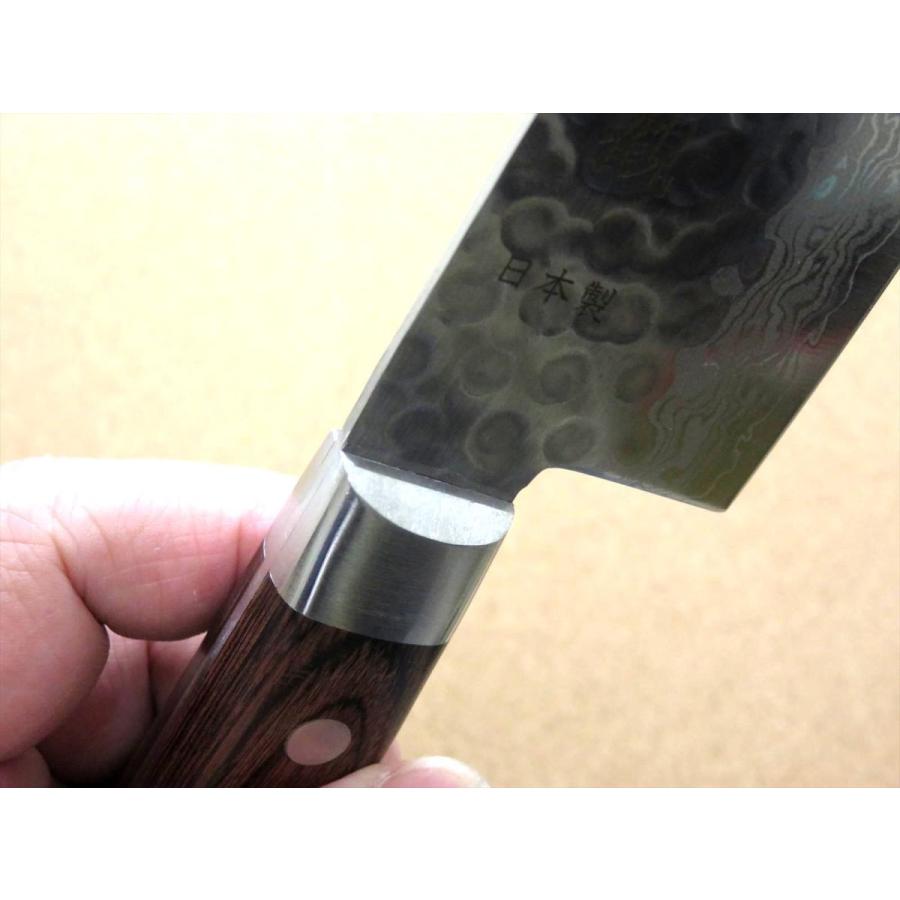関の刃物 牛刀 210mm 三昧 波目 ダマスカス33層 両刃万能 洋包丁