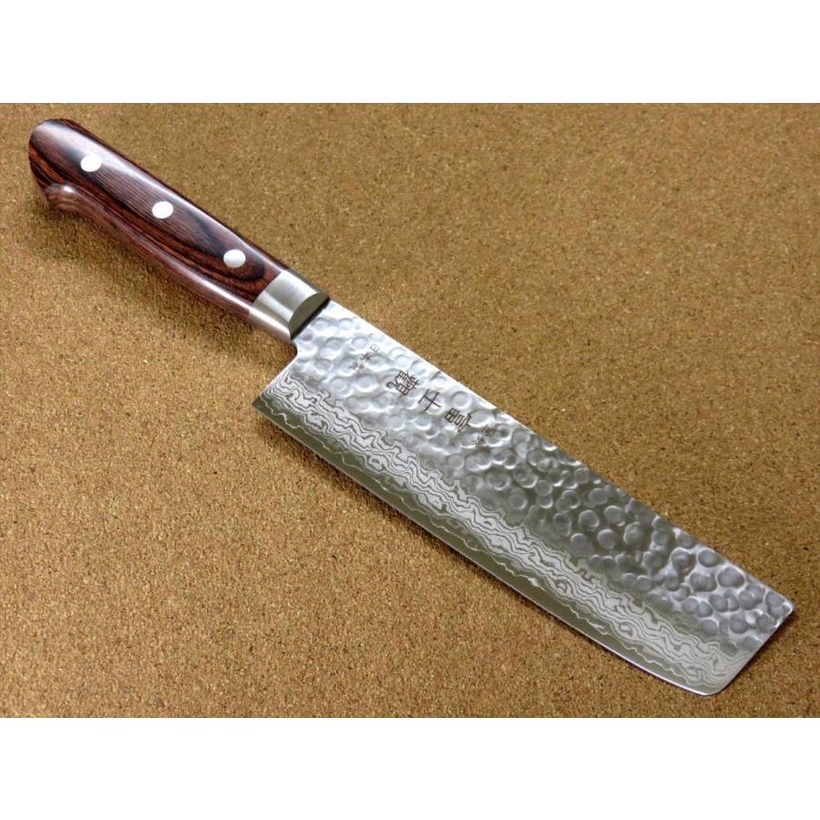 包丁 菜切り包丁 16cm (160mm) 関の刃物 ダマスカス 鎚目鍛造 V金10号