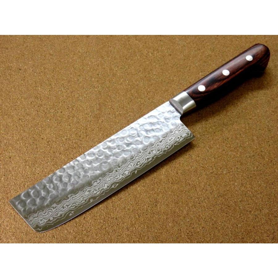 包丁 菜切り包丁 16cm (160mm) 関の刃物 ダマスカス 鎚目鍛造 V