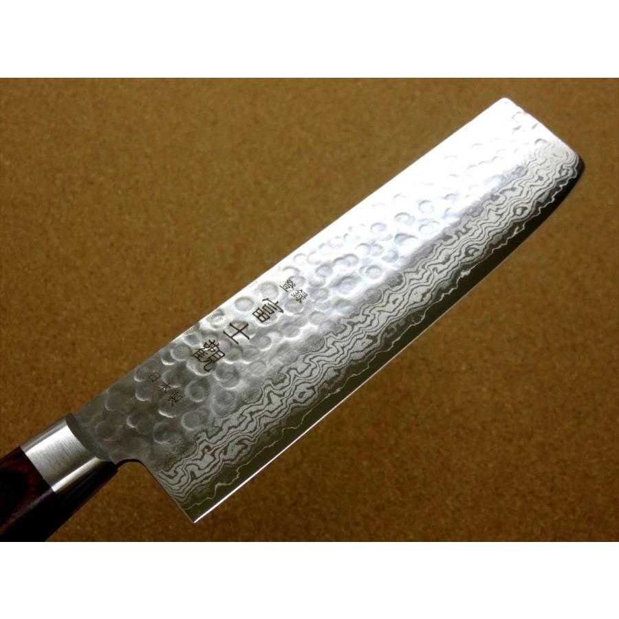 包丁 菜切り包丁 16cm (160mm) 関の刃物 ダマスカス 鎚目鍛造 V金10号