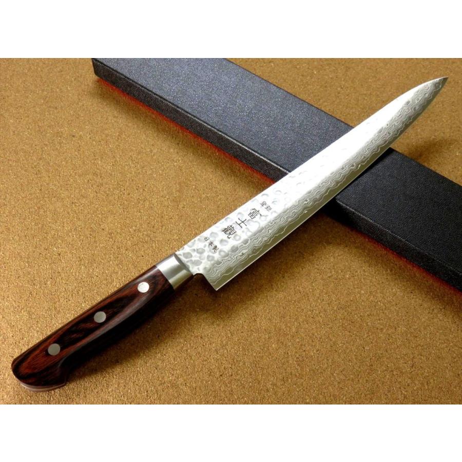 包丁 筋引包丁 24cm (240mm) 関の刃物 ダマスカス 鎚目鍛造 V金