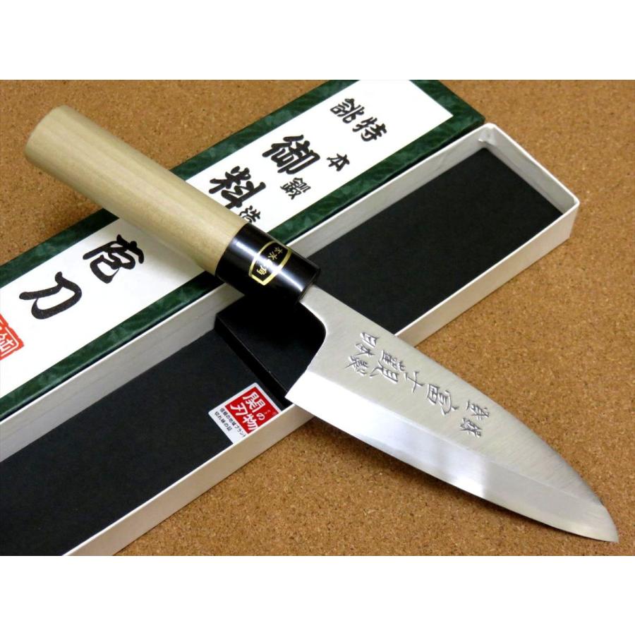 包丁 出刃包丁 12cm (120mm) 関の刃物 炭素鋼 白紙3号・軟鉄 右利き 片刃包丁 本水牛角口金 日本製の画像