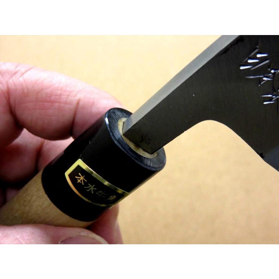 包丁 出刃包丁 12cm (120mm) 関の刃物 炭素鋼 白紙3号・軟鉄 右利き 片刃包丁 本水牛角口金 日本製の画像