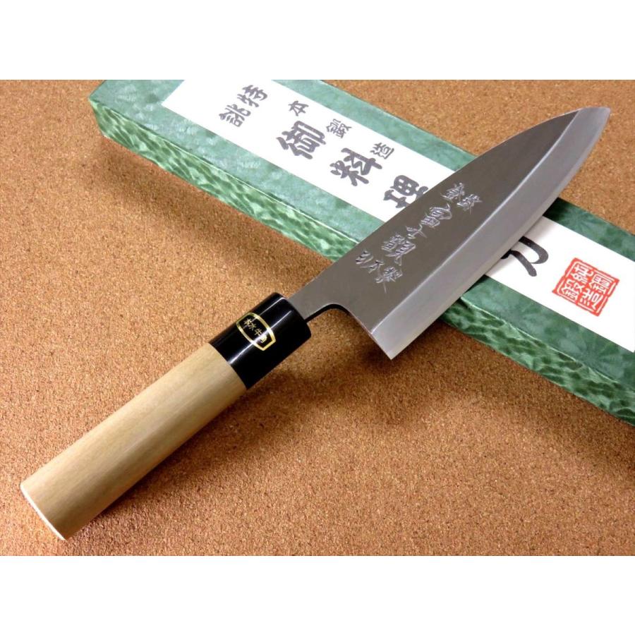 関の刃物 出刃包丁 150mm 白紙3号 片刃 右利き 水牛角口金付 魚