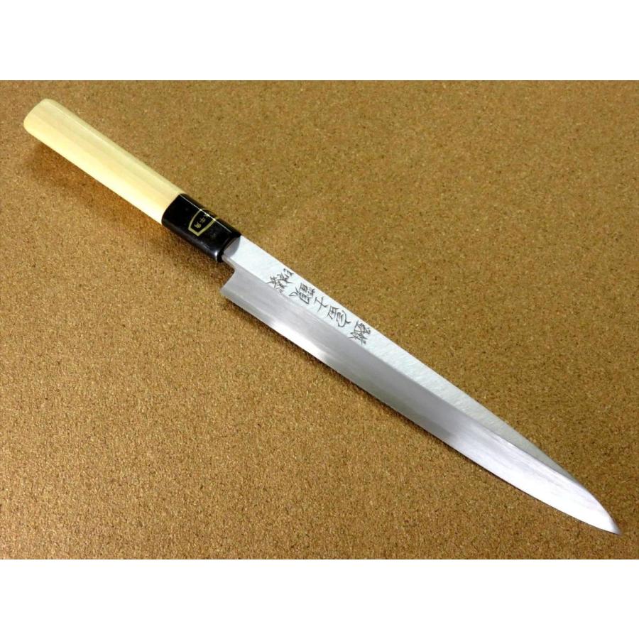 関の刃物 柳刃包丁 265mm 白紙3号 炭素鋼 片刃 右利き 刺身包丁 水牛角 関の刃物 柳刃包丁 265mm 白紙3号 炭素鋼 片刃 右利き 刺身