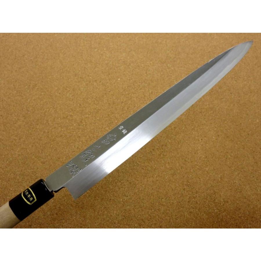 関の刃物 柳刃包丁 265mm 白紙3号 炭素鋼 片刃 右利き 刺身包丁 水牛角 包丁 柳刃包丁 26.5cm (265mm) 関の刃物 炭素鋼 白紙3号 右利き