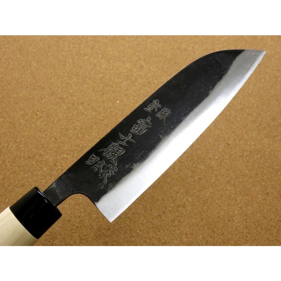 包丁 三徳包丁 16cm (160mm) 関の刃物 黒打 青紙2号 軟鉄 炭素鋼 口金