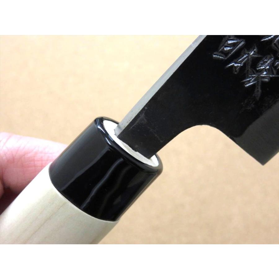 包丁 三徳包丁 16cm (160mm) 関の刃物 黒打 青紙2号 軟鉄 炭素鋼 口金