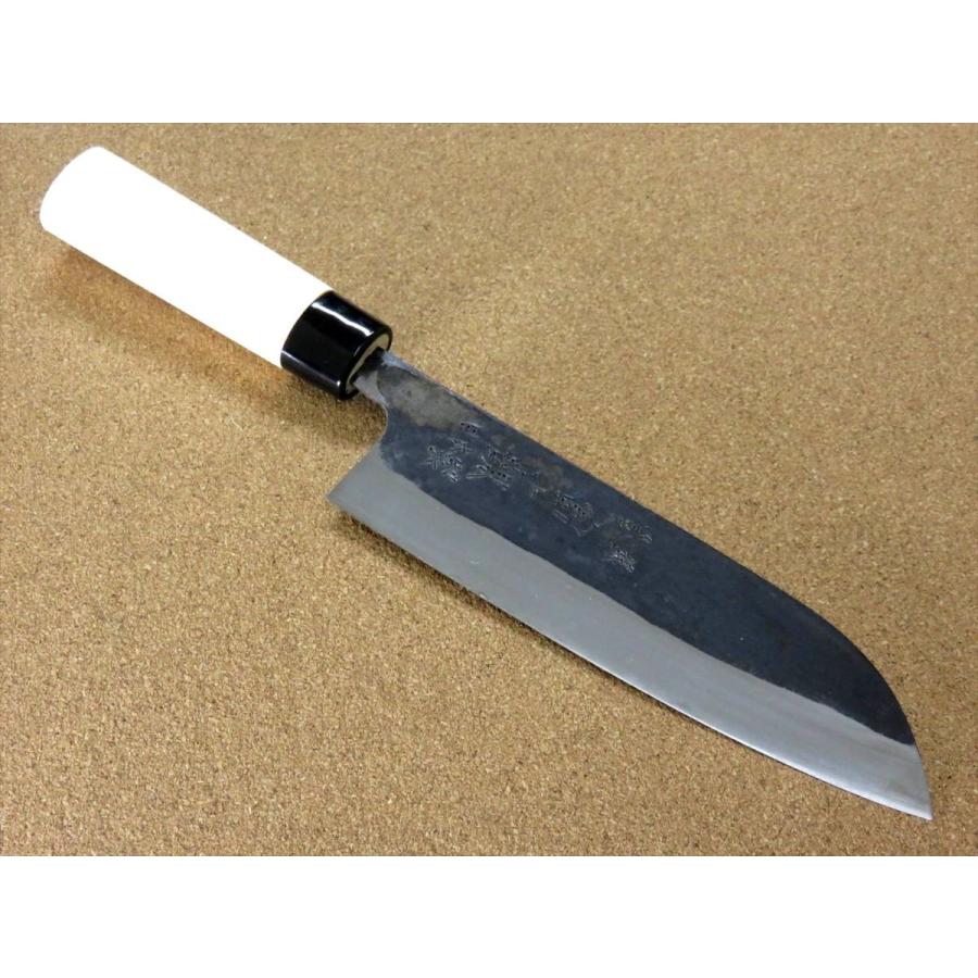 包丁 三徳包丁 18cm (180mm) 関の刃物 黒打 青紙2号 軟鉄 炭素鋼 口金 