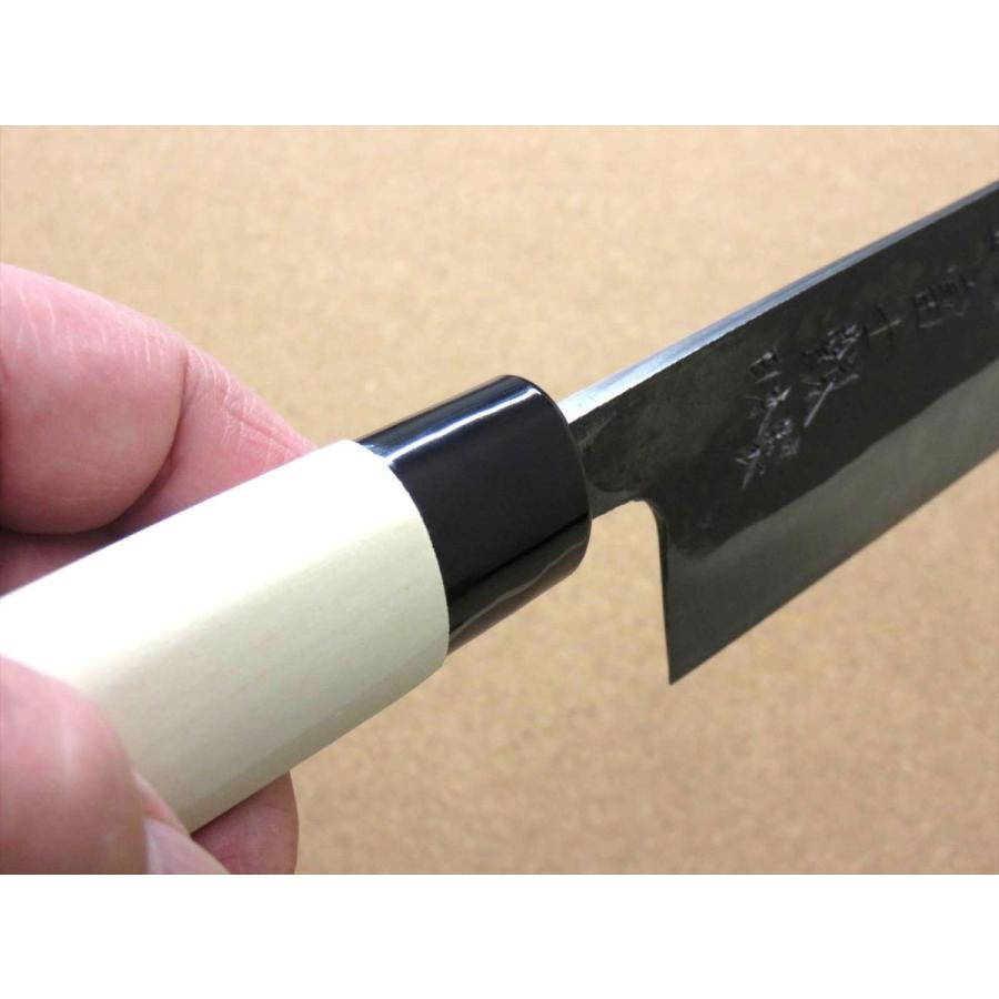 関の刃物 三徳包丁 180mm 黒打 青紙2号 軟鉄 魚 肉切 口金付 万能包丁