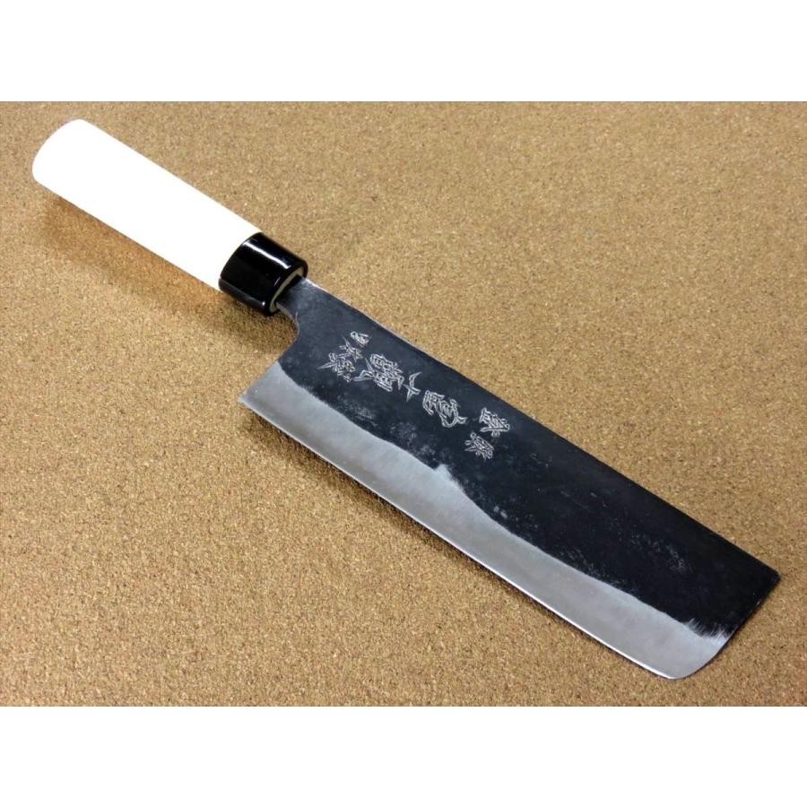 包丁 菜切り包丁 18cm (180mm) 関の刃物 黒打 青紙2号 軟鉄 炭素鋼