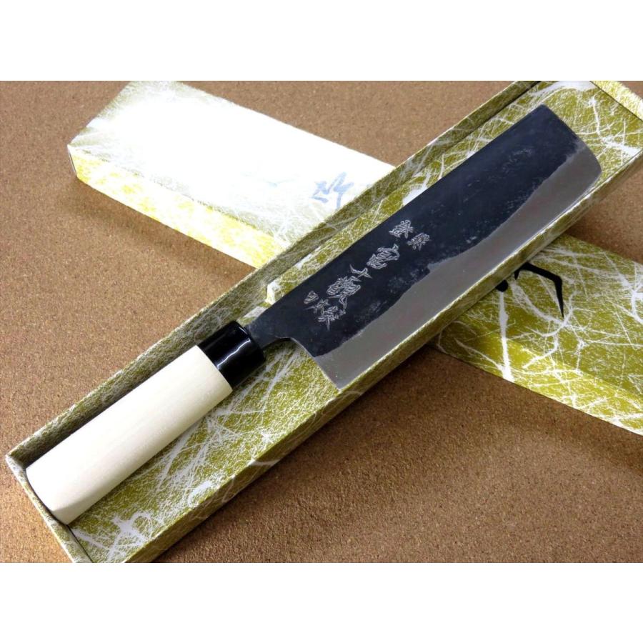 包丁 菜切り包丁 18cm (180mm) 関の刃物 黒打 青紙2号 軟鉄 炭素鋼