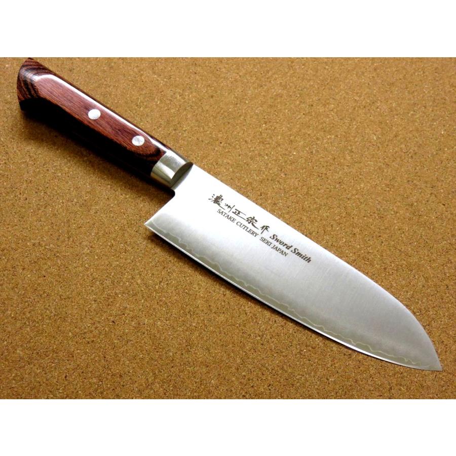 包丁 三徳包丁 17cm (170mm) 関の刃物 濃州正宗作 三層鋼 割込 ステンレス鋼 両刃 文化包丁 日本製_1