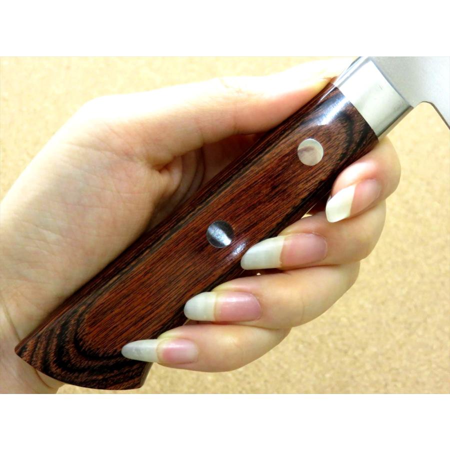 包丁 三徳包丁 17cm (170mm) 関の刃物 濃州正宗作 三層鋼 割込 ステンレス鋼 両刃 文化包丁 日本製_7