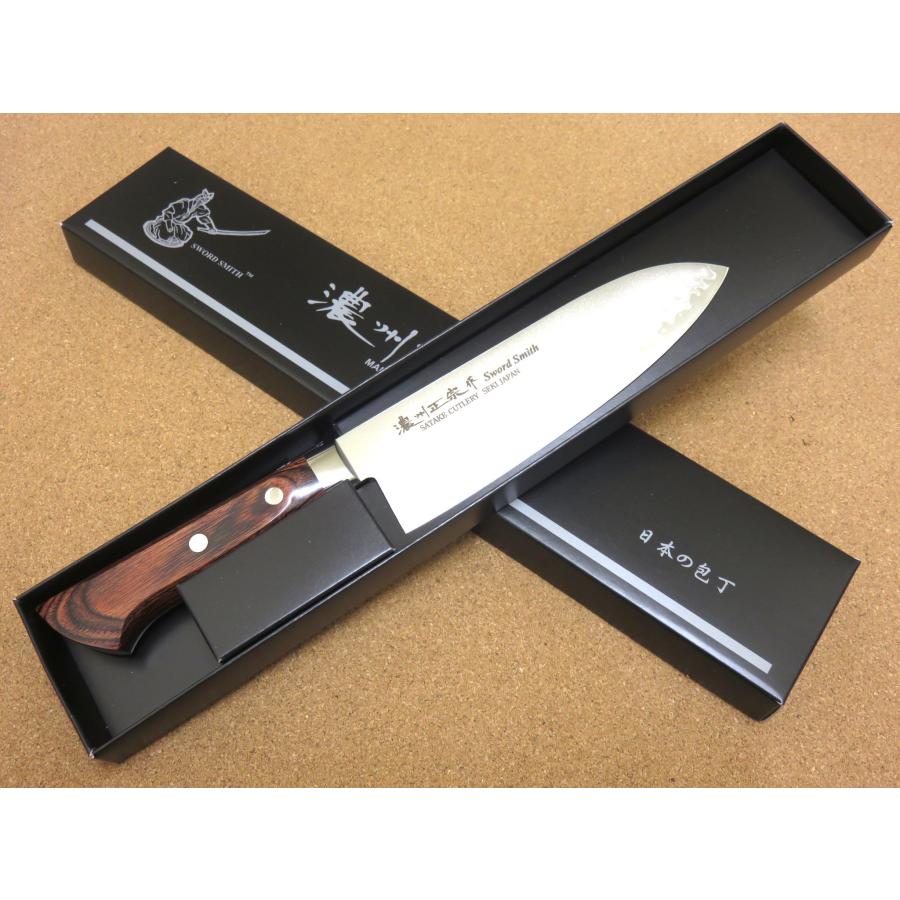 関の刃物 三徳包丁 170mm 濃州正宗作 三層鋼 割込 ステンレス鋼 両刃包丁