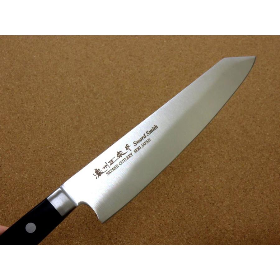 関の刃物 牛刀 200mm 濃州正宗作 ダマスカス 69層 黒木 両刃 洋包丁