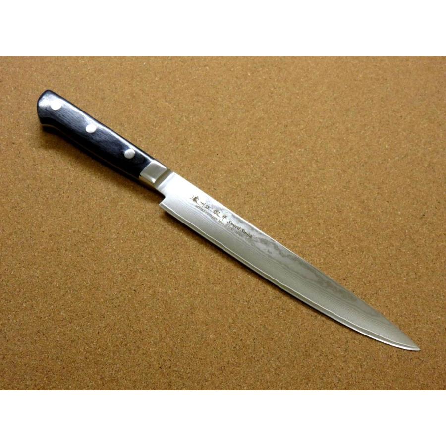 関の刃物 カービングナイフ 200mm 濃州正宗作 ダマスカス69層 両刃包丁