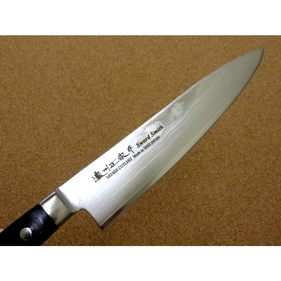 関の刃物 牛刀 175mm 濃州正宗作 ダマスカス69層鋼 黒強化木 両刃 包丁 関の刃物 牛刀 17.5cm (175mm) 濃州正宗作 ダマスカス69層鋼 黒色積層