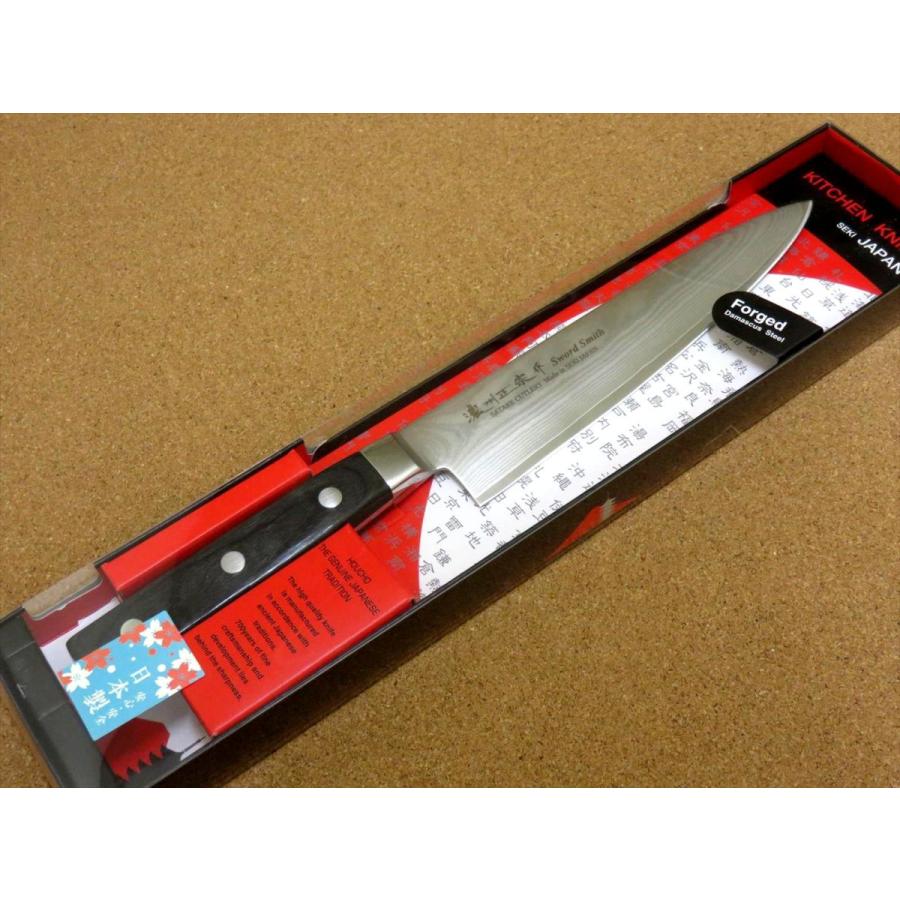 包丁 牛刀 17.5cm (175mm) 関の刃物 濃州正宗作 ダマスカス69層鋼 両刃