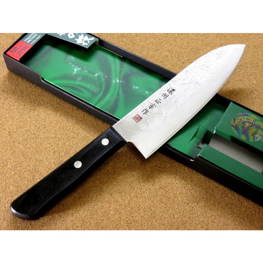包丁 三徳包丁 17cm (170mm) 関の刃物 濃州正宗作 梨地 ステンレス