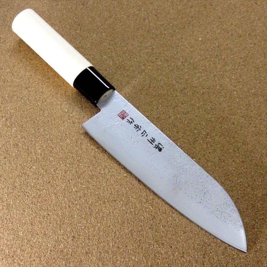 関の刃物 三徳包丁 17cm (170mm) 濃州正宗作 梨地 ステンレス刃物鋼 和風柄 家庭用 肉 魚の処理 野菜切り 両刃万能包丁 文化包丁 日本製