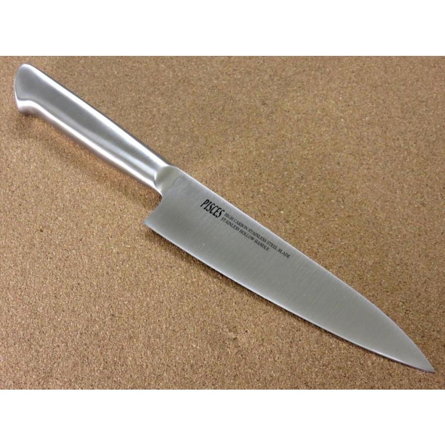 牛刀　包丁 01518包丁和牛刀九寸水本焼富士山残月浮波鏡面仕上げ白鋼未使用品