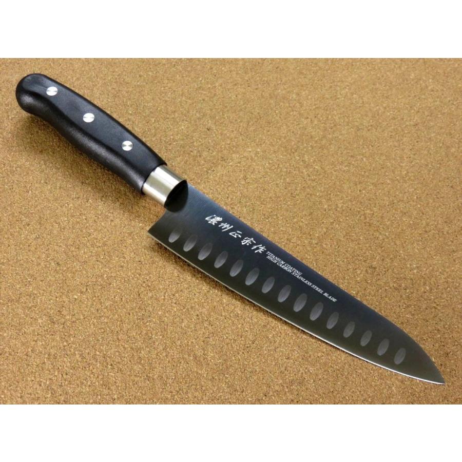包丁 牛刀 17cm (170mm) 関の刃物 ディンプル加工 チタンコーティング