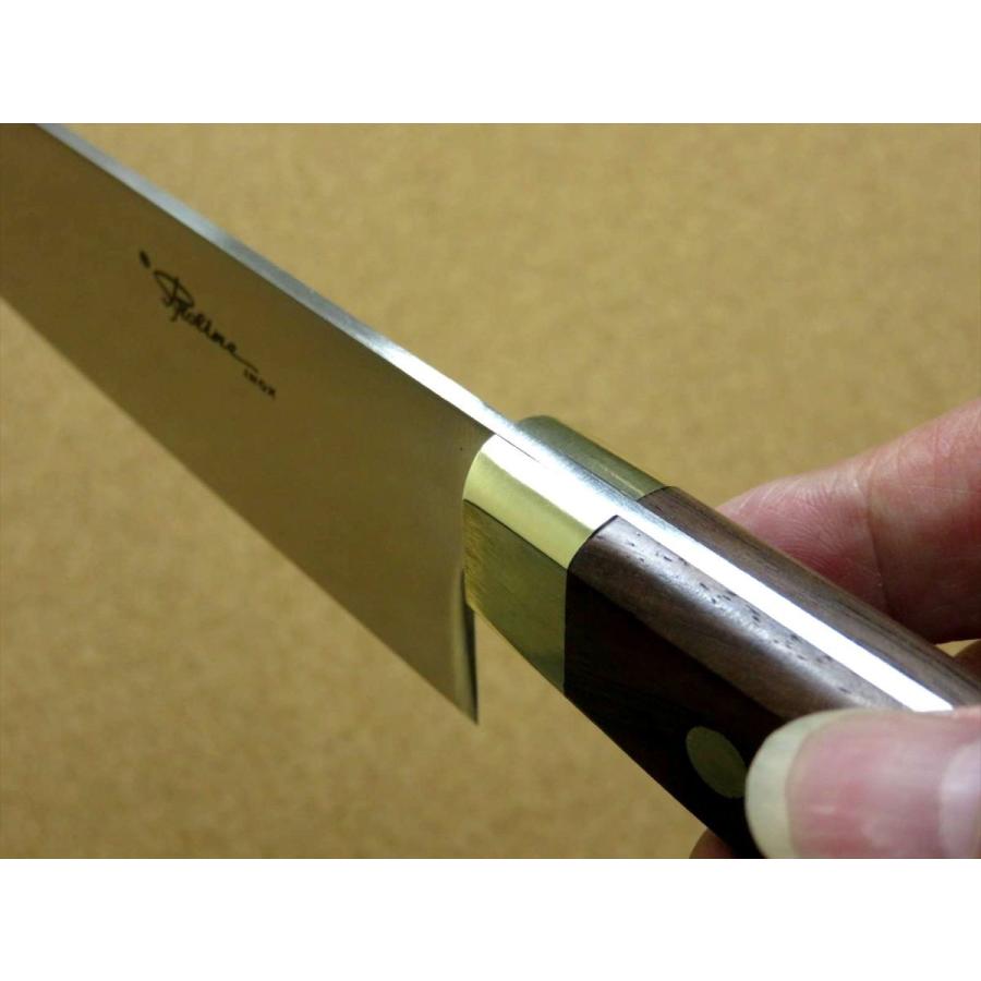 関の刃物 三徳包丁 170mm 真鍮口金付き 魚 肉切り両刃万能包丁