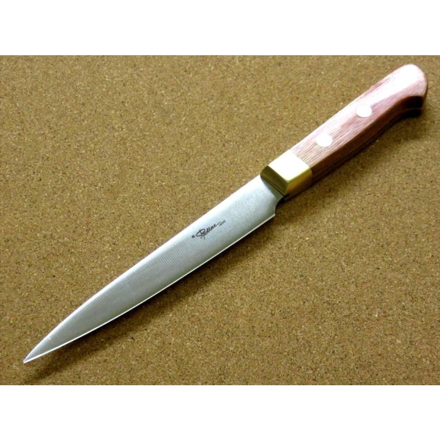 包丁 ペティナイフ 12cm (120mm) 関の刃物 ステンレス 真鍮口金 赤合板