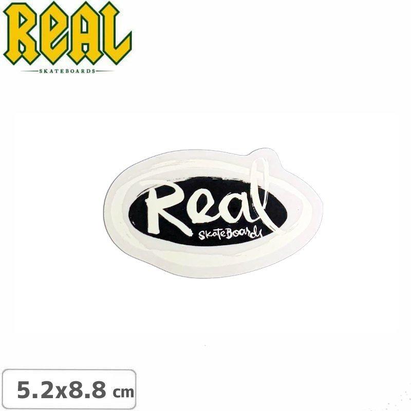 リアル REAL SKATEBOARD スケボー ステッカー OVAL BY NATAS 5.2cm x 8.8cm NO63