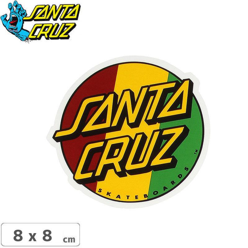 スケートボードショップ砂辺スケボー ステッカー サンタクルーズ Santacruz Rasta Dot 8cm X No37 年間定番