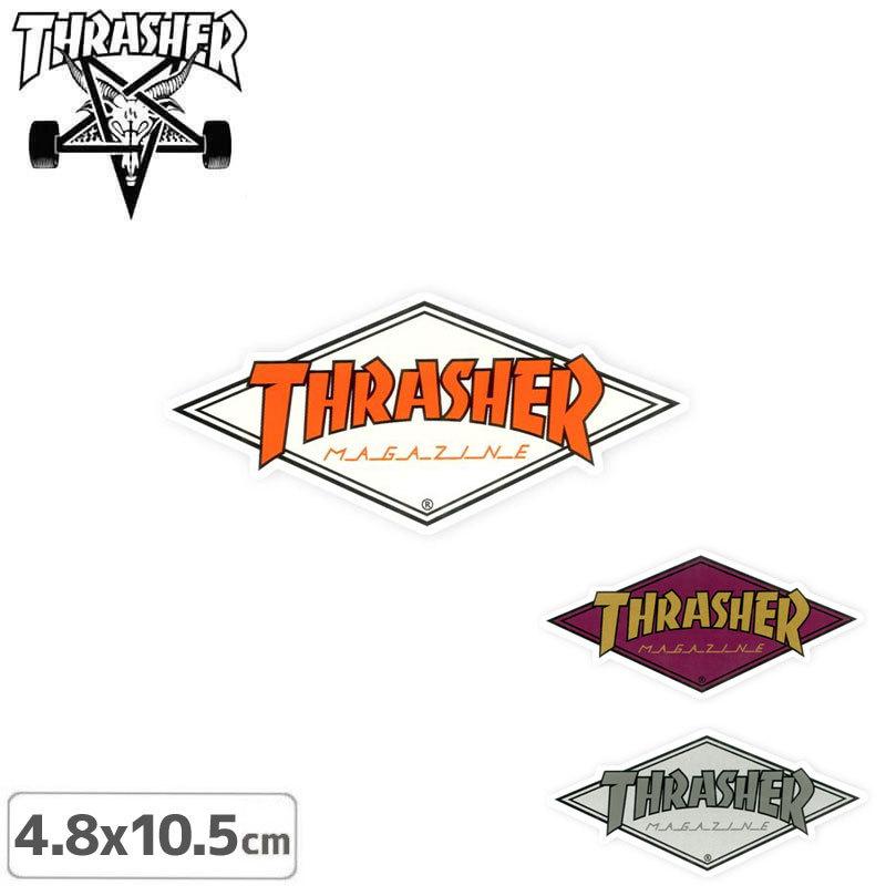 スケボー スラッシャー ステッカーthrasher ステッカー Us規格 Diamond Logo 3色 4 8cm X 10 5cm No46 Ac 43 Sticker46 スケートボードショップ砂辺 通販 Yahoo ショッピング