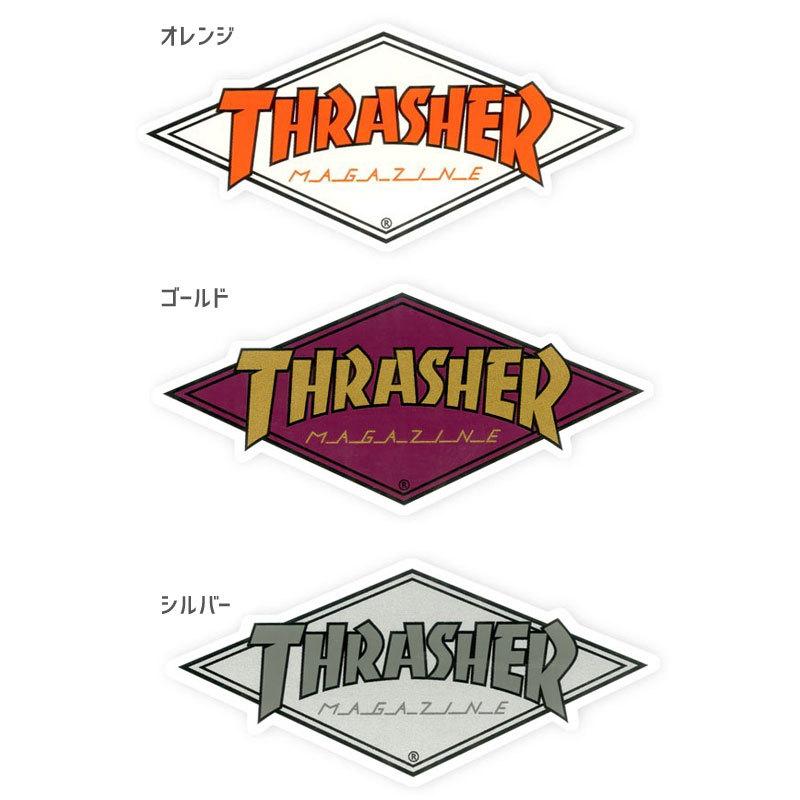 スケボー スケートボード スラッシャー ステッカーTHRASHER ステッカー US規格 DIAMOND LOGO 3色 4.8cm x 10.5cm NO46｜sk8-sunabe｜02