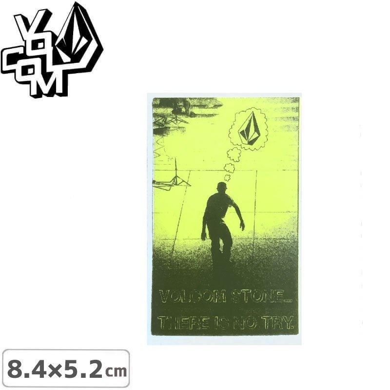 ボルコム VOLCOM ステッカー LOGO STICKER イエロー 8.4cm x 5.2cm NO421｜sk8-sunabe