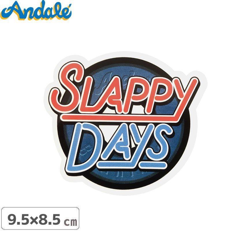 アンデール ANDALE スケボー ステッカー SLAPPY DAYS LOGO STICKER ブルー 9.5cm x 8.5cm NO9
