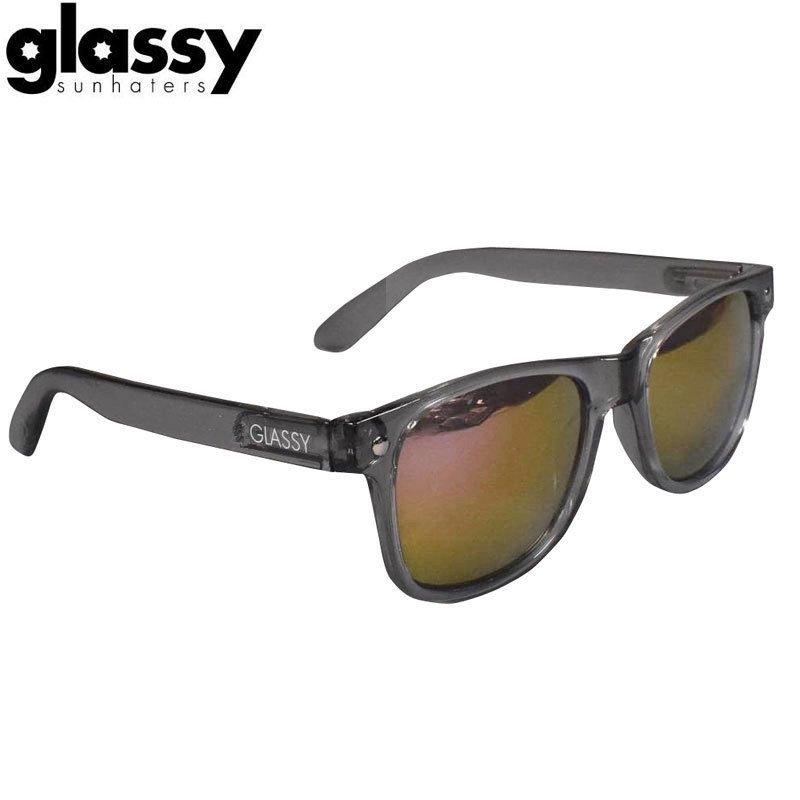 グラッシーサンハッターズ GLASSY SUNHATERS サングラス LEONARD SUNGLASSES ダークグレー×パープルミラー NO19｜sk8-sunabe