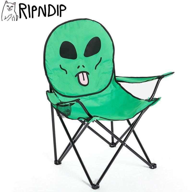 新品未開封/保証未開始 RIPNDIP リップンディップ スケボー ビーチチェア LORD ALIEN BEACH CHAIR 折り畳み椅子 グリーン NO29