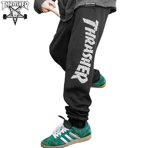 THRASHER スラッシャー USモデル スケボー スケートボード ボトム SKULLS SWEATPANTS スウェットパンツ ブラック NO1