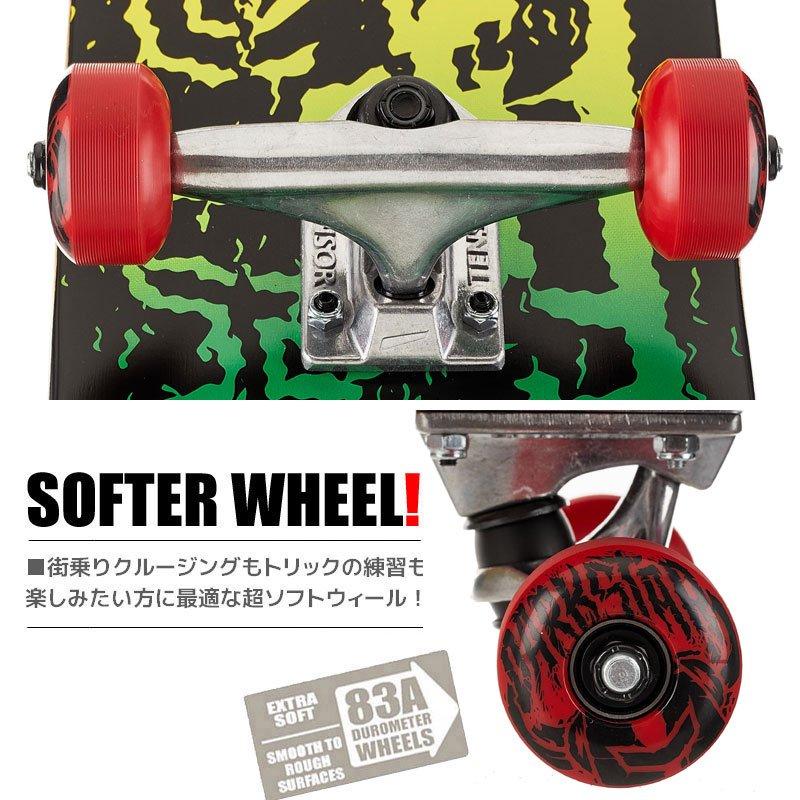 ダークスター DARKSTAR スケボー コンプリート VHS RASTA SOFT WHEELS COMPLETE 83A 7.5インチ NO147｜sk8-sunabe｜02