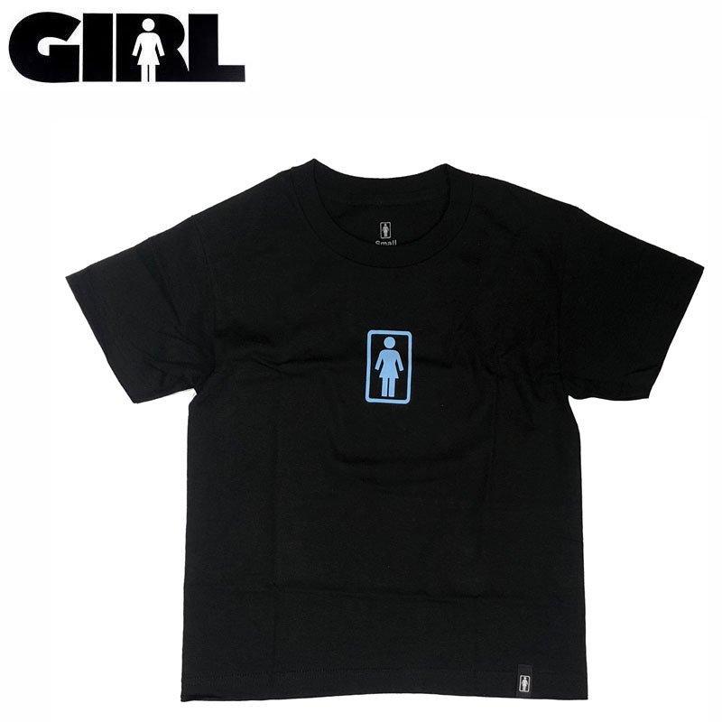 GIRL ガールスケートボード キッズ Tシャツ OG YOUTH TEE ブラック NO7｜sk8-sunabe