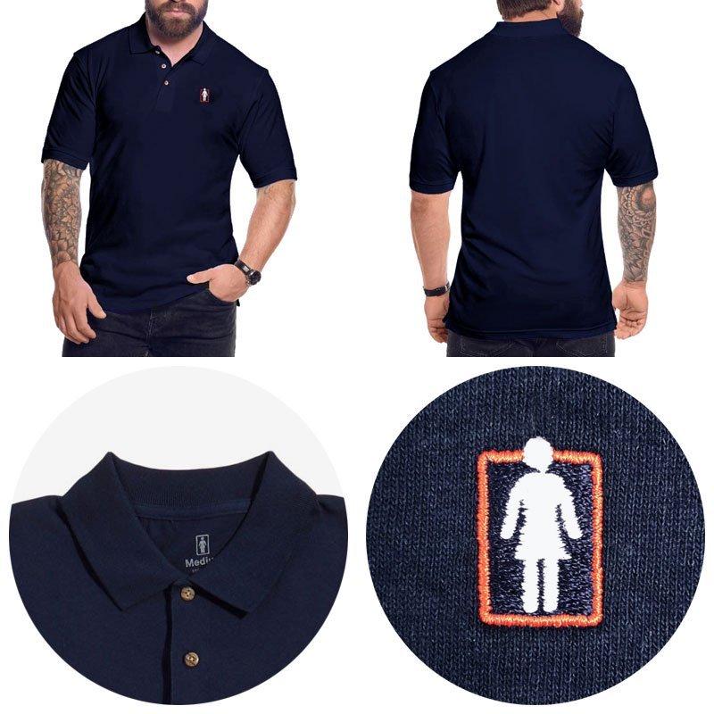 GIRLSKATEBOARD ガールスケボー スケートボード ポロ シャツ UNBOXED POLO SHIRT ネイビー NO10 psh