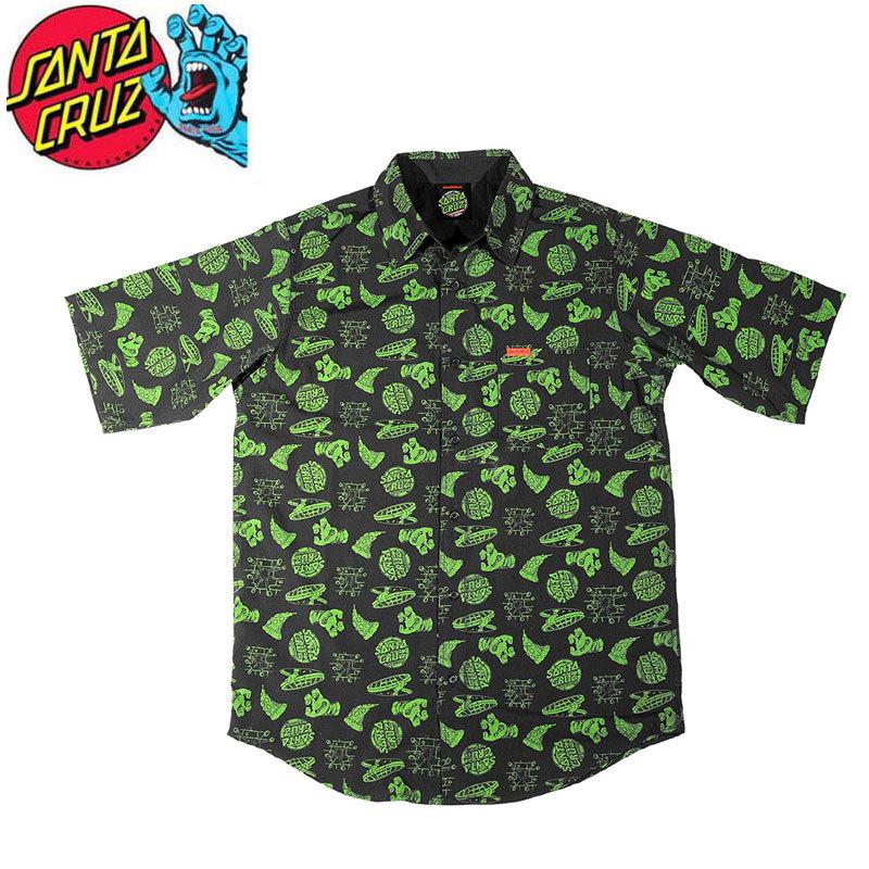 サンタクルズ SANTA CRUZ スケボー スケートボード ポロ シャツ TMNT COWABUNGA S/S BUTTON UP POLO