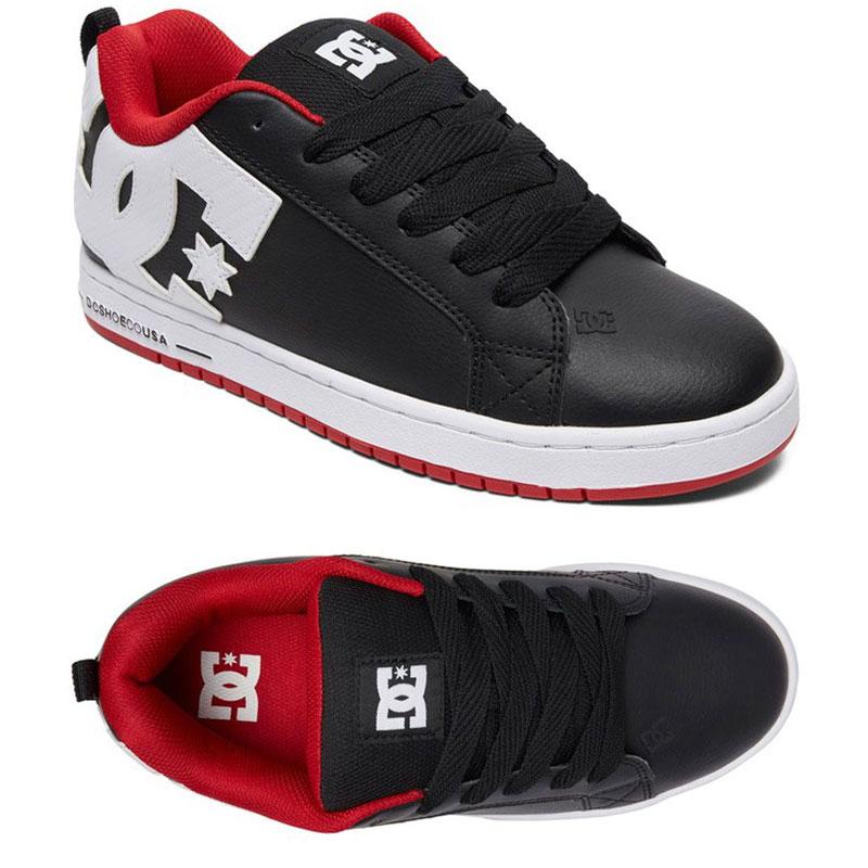 DC SHOES ディーシー スケートシューズ BIGサイズ ジャイアント COURT GRAFFIK M レザー ブラック/レッド