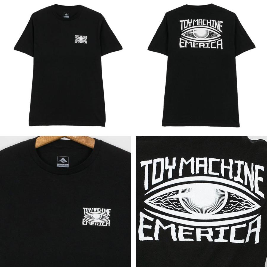 エメリカ EMERICA スケボー Tシャツ TOY MACHINE EYE TEE ブラック NO157｜sk8-sunabe｜03