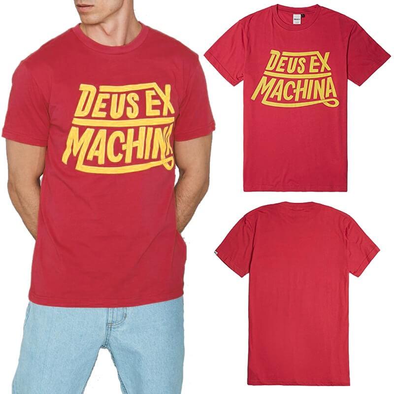 スケボー スケートボード DEUS Tシャツ メンズ DEUS EX MACHINA デウス ストリート 半袖 PRISTINE TEE サンセットレッド NO20｜sk8-sunabe｜02