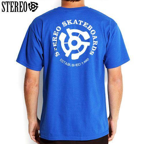 ステレオ STEREO スケボー スケートボード Tシャツ STEREO EST 92 TEE ブルー NO20
