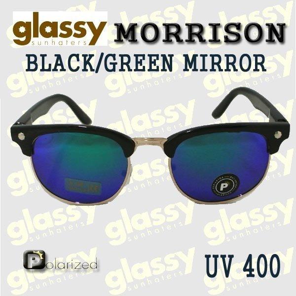 処分セール！ GLASSY SUNHATERS/グラッシーサンヘイターズ サングラス MORRISON POLARIZED BLACK/GREEN MIRROR サングラス EYEWEAR/アイウェア 偏光レンズ